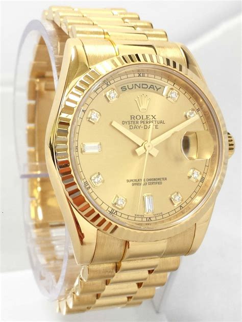 rolex president men's day date 18k gold watch|Rolex Day-Date bracelet.